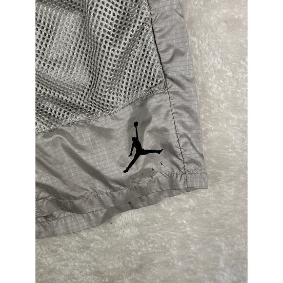 Nike Air Jordan Shorts Men's Sz L Grey Ripstop Draw Strings Basketball Running - Picture 7 of 9